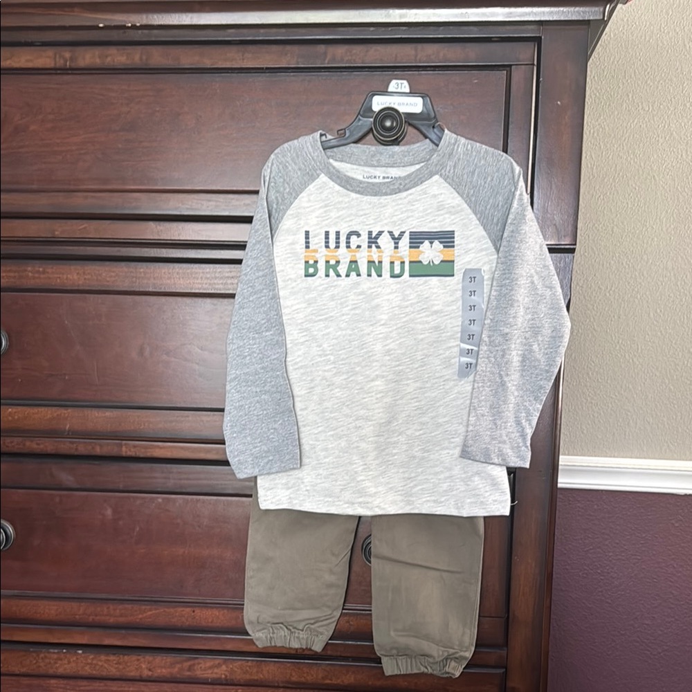 Lucky Brand Gray Kids Raglan Shirt